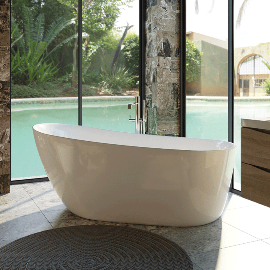 Freestanding Bath (ROMANO-1500) Gloss White