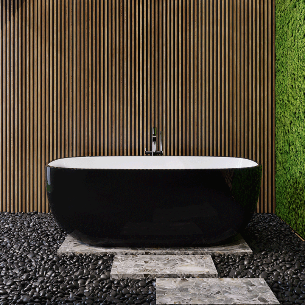 Freestanding Bath (SAPPHIRE BLACK-1650) Gloss Black