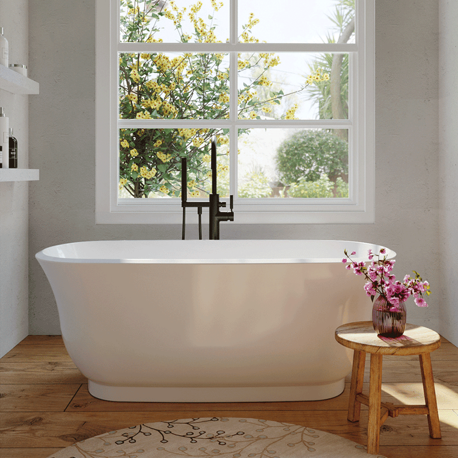 Freestanding Bath (BADEN-1500) Gloss White