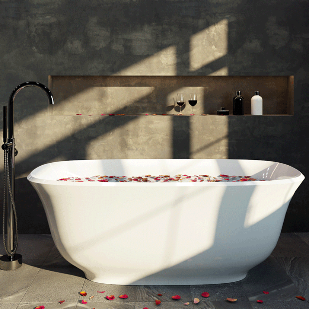 Freestanding Bath (BADEN-1700) Gloss White