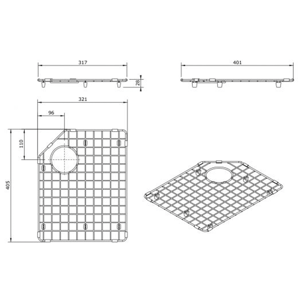 Stainless Steel Grid (CHESTER-80) Right Hand