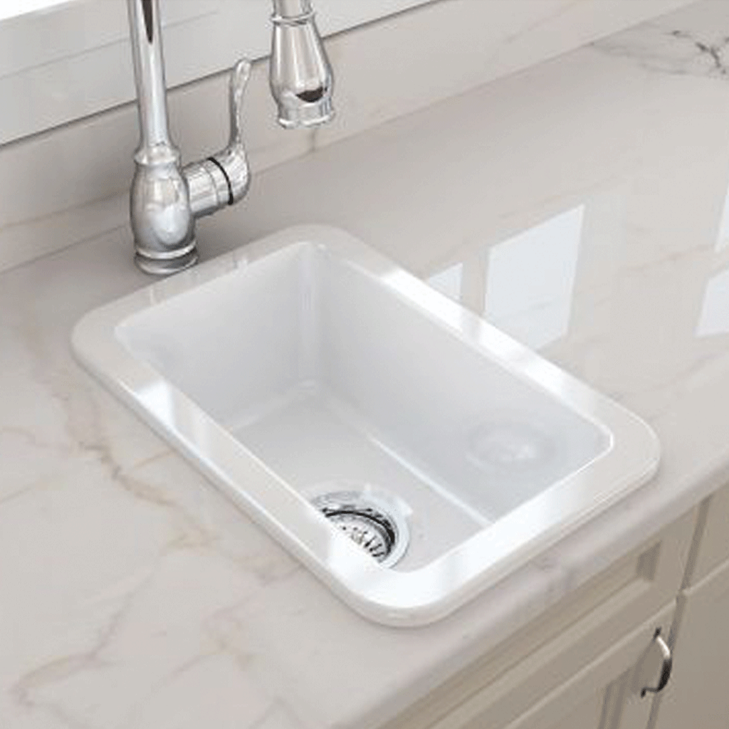 Fine Fireclay Single Sink (CUISINE-30) Gloss White