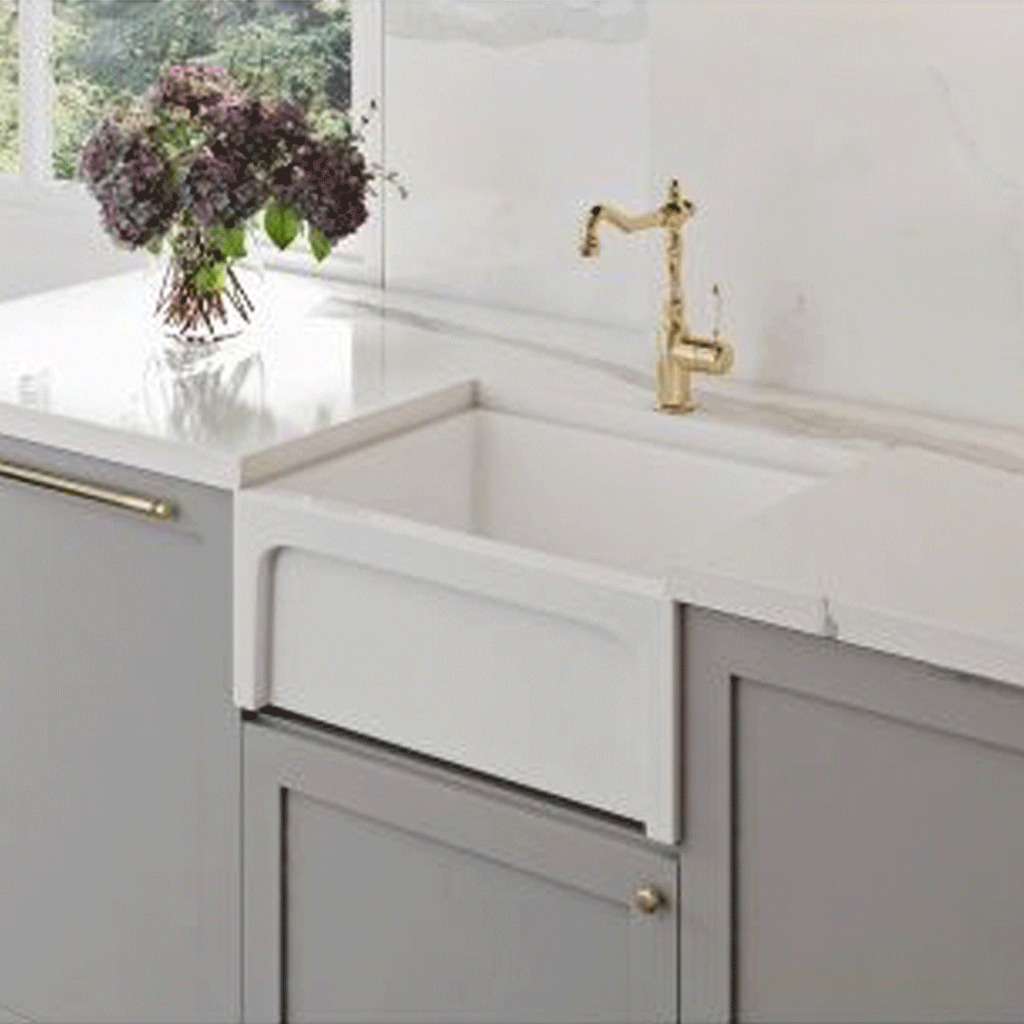 Fine Fireclay Single Sink (PATRI-60) Gloss White